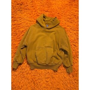 YZY Gap Hoodie brown Mustard Yellow Ochre Kids Size L Large Boxy Pullover hoodie